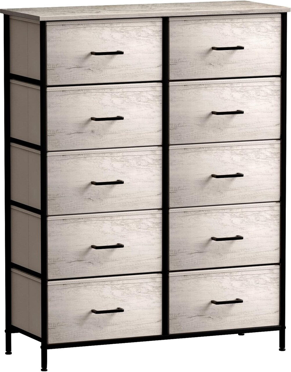 Sorbus Dresser with 10 Drawers - Storage Unit Organizer Chest for Clothes - Bedroom, Room, Nursery, & Closet - Steel Frame, Wood Top & Handles, and Easy Pull Fabric Bins